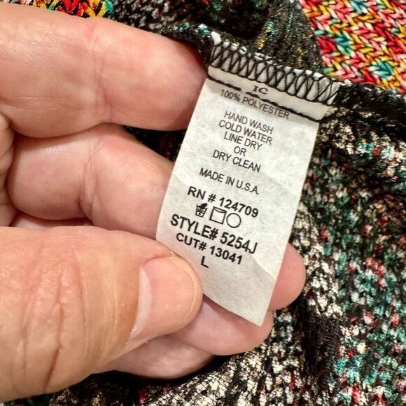 IC by Connie K Blazer Lightweight Jacket Art to Weave Knit Printed Lagenlook - Picture 9 of 10